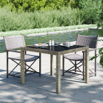 Sodo stalas, 90x90x75 cm, pilkas