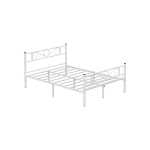 Metalinis dvigulės lovos rėmas 140x190 cm, balta