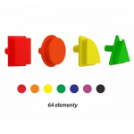 Geometrinių figūrų formos kai&scaron;čių rinkinys Masterkidz, 64 vnt.