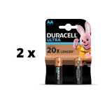 Baterijos DURACELL ULTRA AA, 2vnt. x 2 vnt. pakuotė