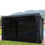 &Scaron;oninės sienos pavėsinei Mirador 3x3m, juoda