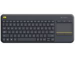 "logitech k400 plus", klaviatūra aa, jav, daugialypės terpės, 2,4 [ghz], belaidė, juoda