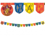 Popierinė girlianda Harry Potter Hogwarts Houses "Happy Birthday", 200 x 16 cm 93371