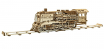 Medinis 3D wooden city konstruktorius garvežys su bėgiais, 384 detalės