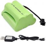 1 vnt. 6V AA akumuliatorius, įkraunamas Ni-MH akumuliatorius, didelės talpos 2400 mAh akumuliatoriai, SM 2P RC valtis RC magistralės jungtis + USB kabelis