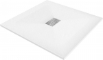 Kvadratinis du&scaron;o padėklas Mexen Hugo SMC su sifonu, White+Inox, 100x100 cm