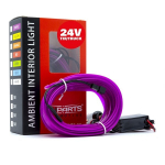 LED &scaron;viesos juostelė automobilio dekoravimui EinParts24V, 5m, violetinė
