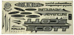 KR-4 SCOTT dviračio rėmo lipdukai, sidabriniai/juodi/pilki