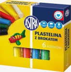 Plastilinas su blizgučiais 6 spalvos ASTRA - ASTRA kanceliarinės prekės