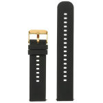 Guminė laikrodžio apyrankė, juodos ir auksinės spalvos, 22 mm