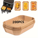 Vienkartiniai oro gruzdintuvės popieriniai lapeliai 50/100/200 vnt., Rudas stačiakampis 200 vnt