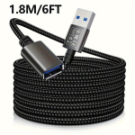 3M USB prailginimo laidas USB 3.0 vyras-moteris,  Juoda
