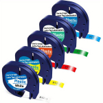 5 vnt. Dymo Letratag juostos keitimai 12mm x 4m