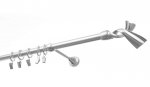 Viengubas karnizas 19mm OLIMP, 250 cm, matinio chromo