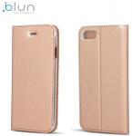 Atverčiamas dėklas Blun Premium Matt skirtas Sony Xperia E5, Rausvo aukso