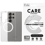 Etui CARE by PanzerGlass Flagship Urban Combat QI do Samsung Galaxy S25 Ultra przezroczysty-biały