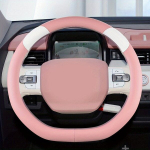 Žavingas D Formos Vairaračio Užvalkalas - Neslystantis, Prakaitą Sugeriantis , Pink White-D Type (2308 Cartoon) Novatori&scaron;ka automobilio apdaila
