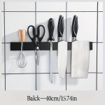 Nerūdijančio Plieno Magnetinis Peilių Laikiklis Sienai , Juoda - 49,99 cm
