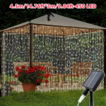 Saulės energija maitinamos lauko užuolaidinės lemputės su variu. , Saulės-450 LED-449.88X299.92cm