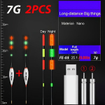 2 vnt Žvejybiniai &Scaron;viečiantys Plūdės Rinkinys su CR425 Baterija Naktinei Žūklei. , FE-03Px2 (2 skylės)