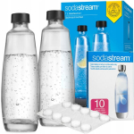 2x "SodaStream DUO" stiklinis butelis + "SodaStream" nukalkinimo tabletės 10 tablečių 200g