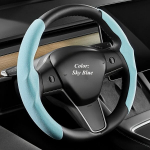 1 Komplektas Suede Vairaračio Užvalkalas Tesla Model 3 Y , Mėlyna