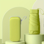 Mažas vienspalvis sulankstomas skėtis su dėklu. ,  Matcha Green