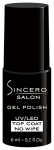 Gelinio nagų lako vir&scaron;utinis sluoksnis Sincero Salon Top Coat No Wipe, 6 ml