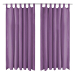 Mikro satino užuolaidos su kilpomis, 2vnt. 140x225cm, alyvų sp., Violetinė