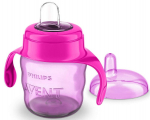 Nei&scaron;siliejantis puodelis su silikoniniu snapeliu Philips Avent Premium SCF551/03 200 ml, 6 mėn+, rausvas