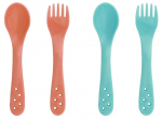 Stalo įrankių rinkinys Bambino Little Scooper, 6 mėn+, oranžinė/mėlyna, 2 poros