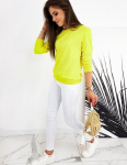 Moteri&scaron;kas neoninis geltonas džemperis Spring BY0433-54591-XXL