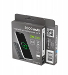 Atsarginis maitinimo &scaron;altinis ("Power Bank") Powerbank Gembird GEMBIRD Powerbank z ładowaniem beprzewodowym15W z wyświetlaczem LCD 5000mAh czarny
