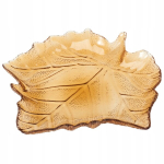 Stiklinis padėklas lapas 26x25 cm, oranžinis, rudens dekoracija