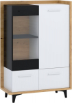 Vitrina Meblocross Box 13 3D, ruda/balta
