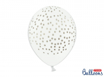 Balionai 30 cm Dots Pastel, balti, 6 vnt.