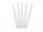 Kūginės žvakės, metalinės perlinės spalvos, 24 cm, 1 pak/10 vnt