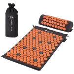Akupresūros kilimėlio ir pagalvės rinkinys HMS Premium AKM01 67x42x2 cm, oranžinis/juodas