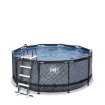 Karkasinis baseinas su smėlio filtru Exit Premium Stone &oslash;360x122 cm, pilkas