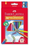 Spalvoti pie&scaron;tukai Faber-Castell Jumbo 30-spalvų trikampiai+drožtukas