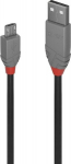 Kabel USB Lindy USB-A - microUSB 0.2 m Szary (36730)