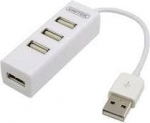 Unitek - Hub 4x USB 2.0, Y-2146, 1x Lad.tel. biały