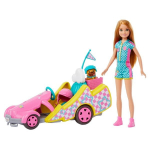 Stacie Lėlės Rinkinys - Barbie - Go-Kartas - &Scaron;unys - Priedai - Lipdukai