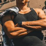 Apsaugokite dirželio juostą su dėklu, skirtu Apple Watch 7 / SE (41/40 / 38 mm) dėklu, &scaron;arvuotu laikrodžio dangteliu, juodu