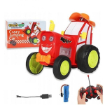 Žaislinis nuotoliniu būdu valdomas &scaron;okinėjantis traktorius Crazy Jumping Car, raudonas
