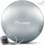 Aerobikos kamuolys Nukido, 65 cm, pilkas