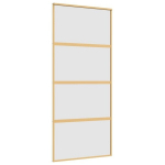 Stumdomos durys auksinės 90x205cm stiklas ir aliuminis 155182
