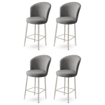Baro kėdės rinkinys (4 vienetai) Fora - Grey, Chrome