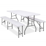 Sulankstomas stalas su 2 suolais Springos GF0099, 180x74x74 cm