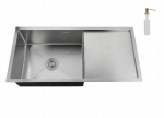 Vieno dubens virtuvės kriauklė su nusausintuvu INOX 78X44 + dozatorius, be skylės